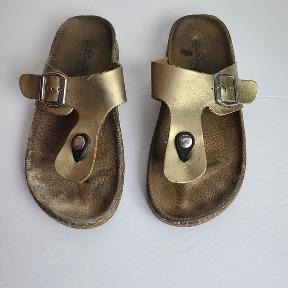 Streetwear Society push toe gold cork slides - Picture 1 of 3
